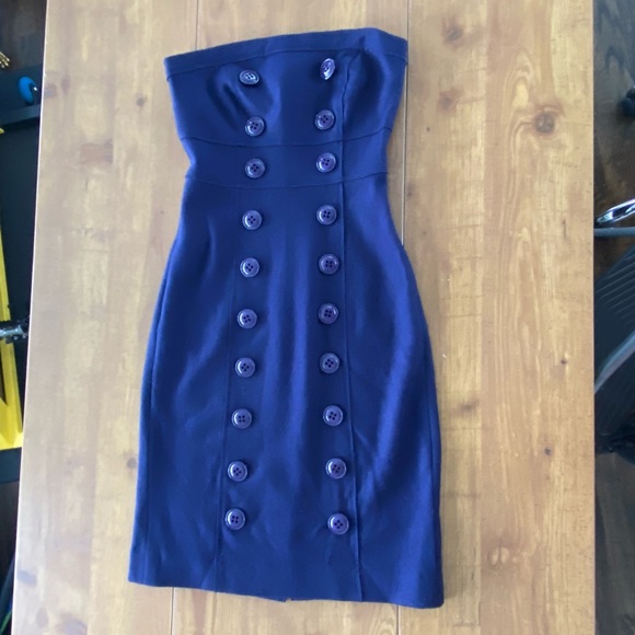 Susana Monaco Elegant Strapless Large Button Dress - Picture 2 of 7